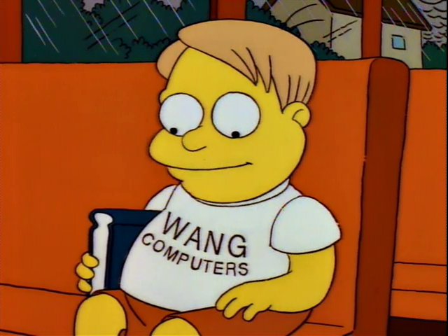 Martin from “The Simpsons” wearing his Wang Computers shirt
