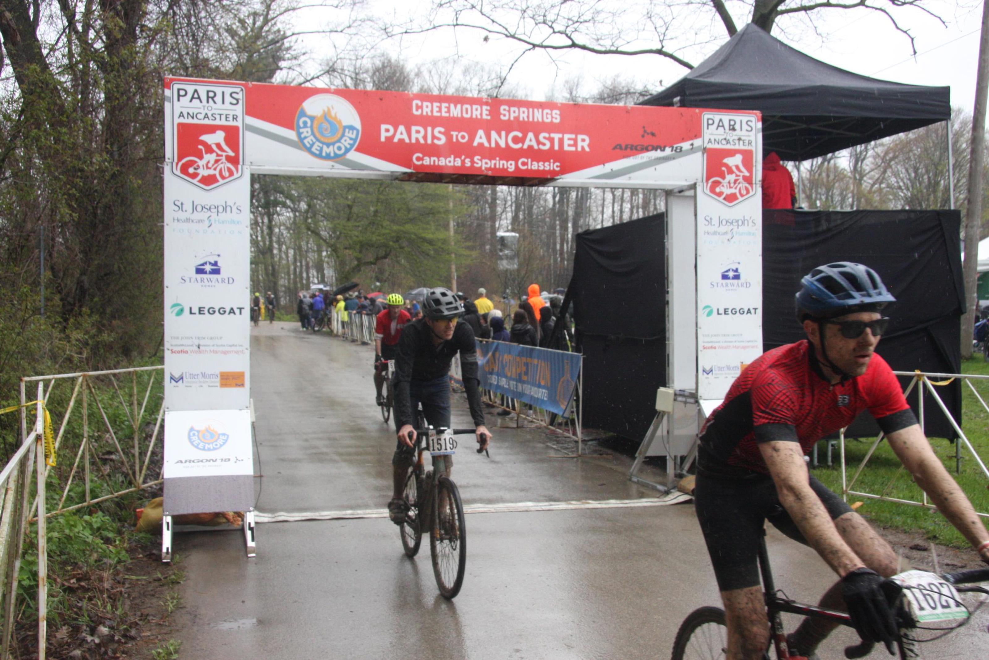 Jeffrey crossing the finish line not in last place